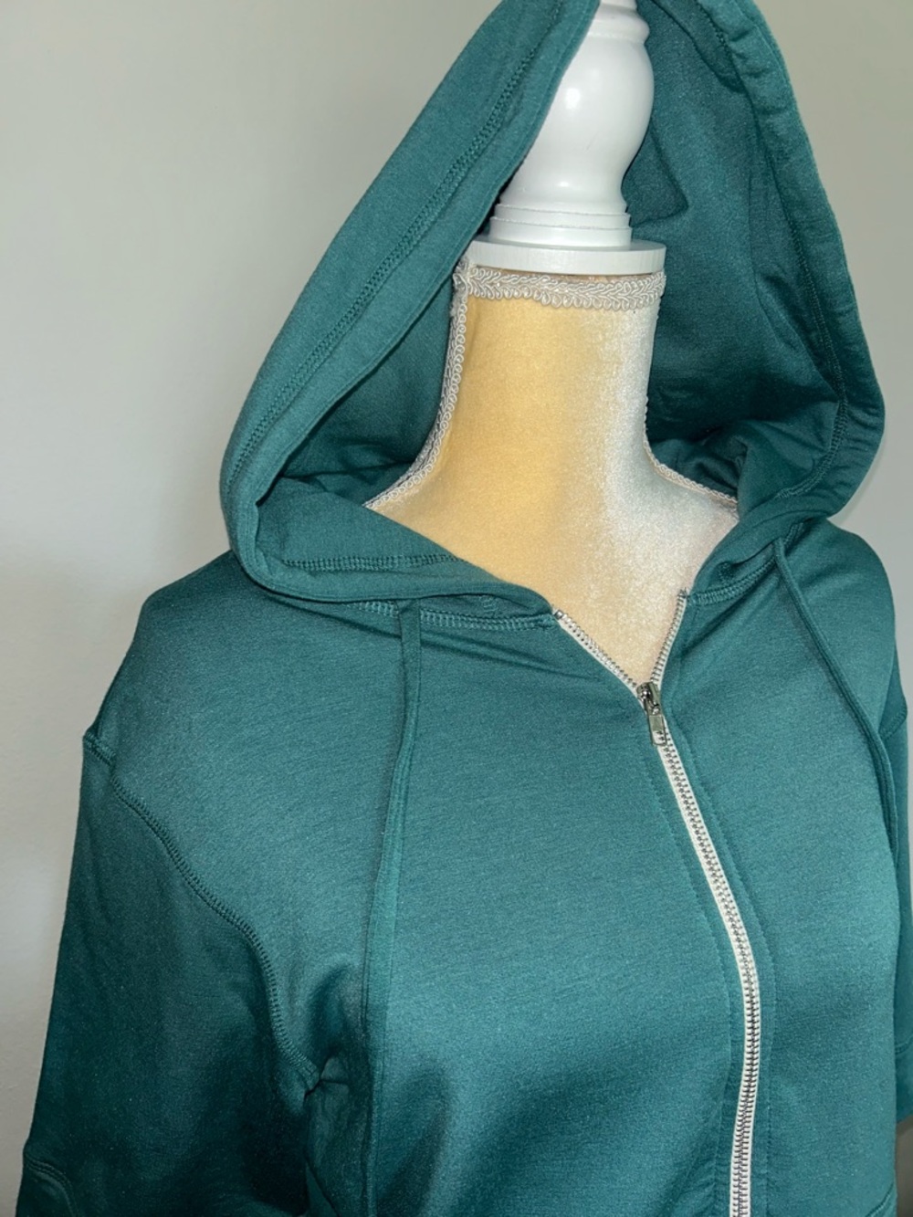 NWT 78&Sunny Short-Sleeve Zip Up Hoodie Deep Teal Sz XL - Picture 2 of 8